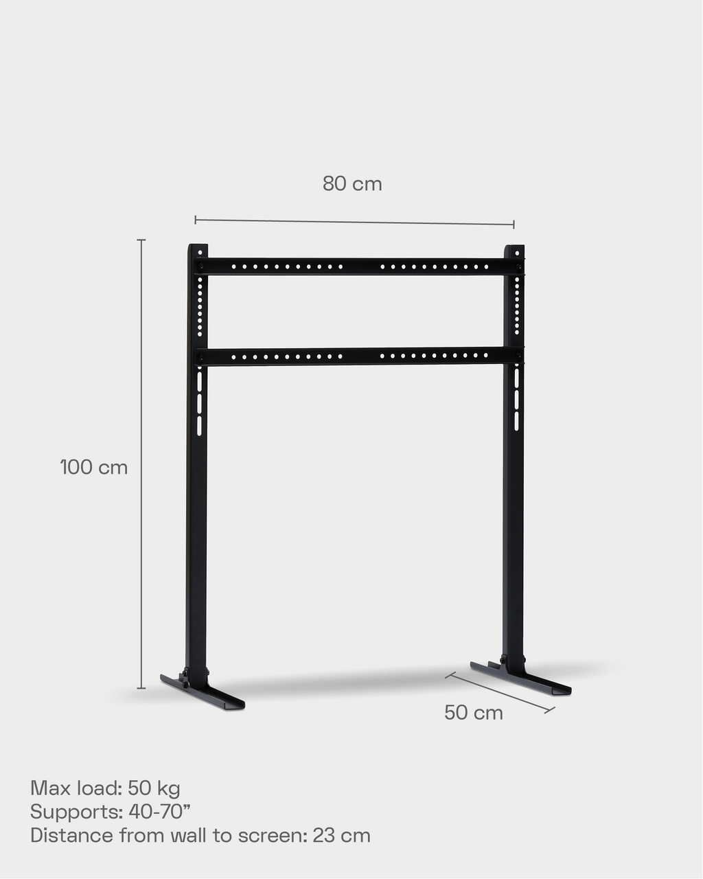 Pedestal Straight Tall Stand TV Stands 001 Charcoal