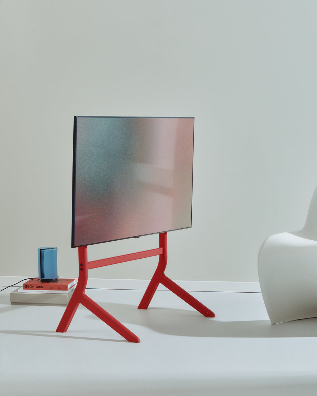 Pedestal Hopper TV Stands 014 Blood Orange
