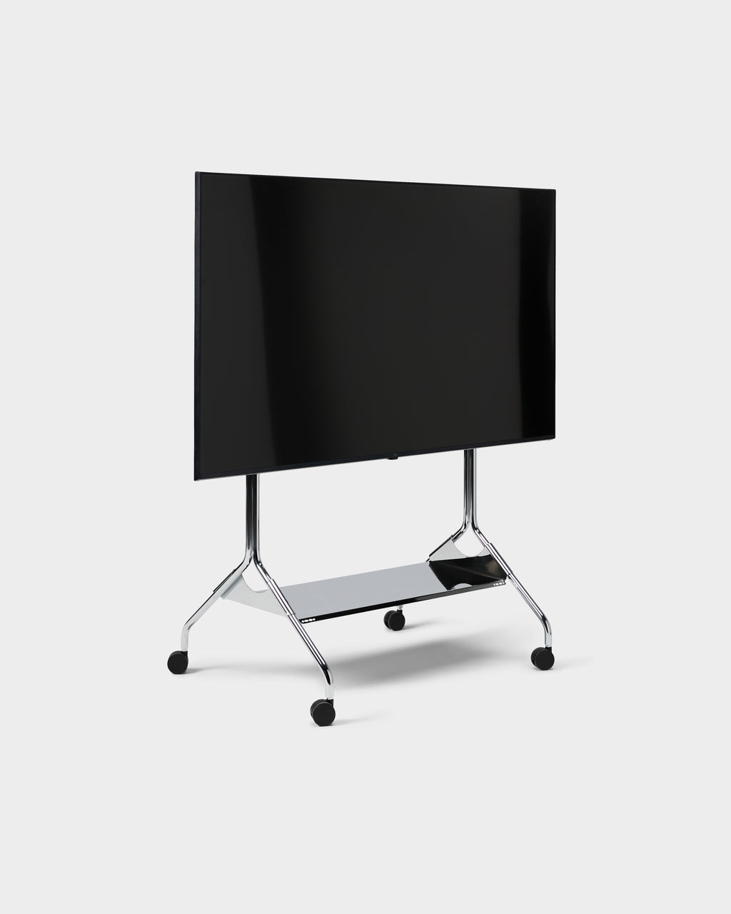 Pedestal Moon Rollin' Tall TV Stands 020 Chrome