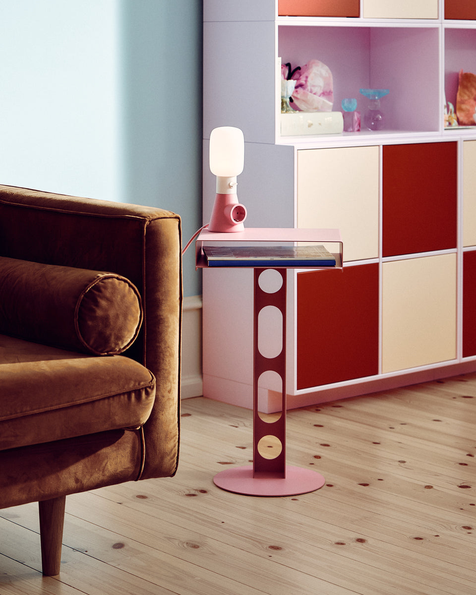 Pedestal Sidekick Table Power Accessories 015 Bubble Gum