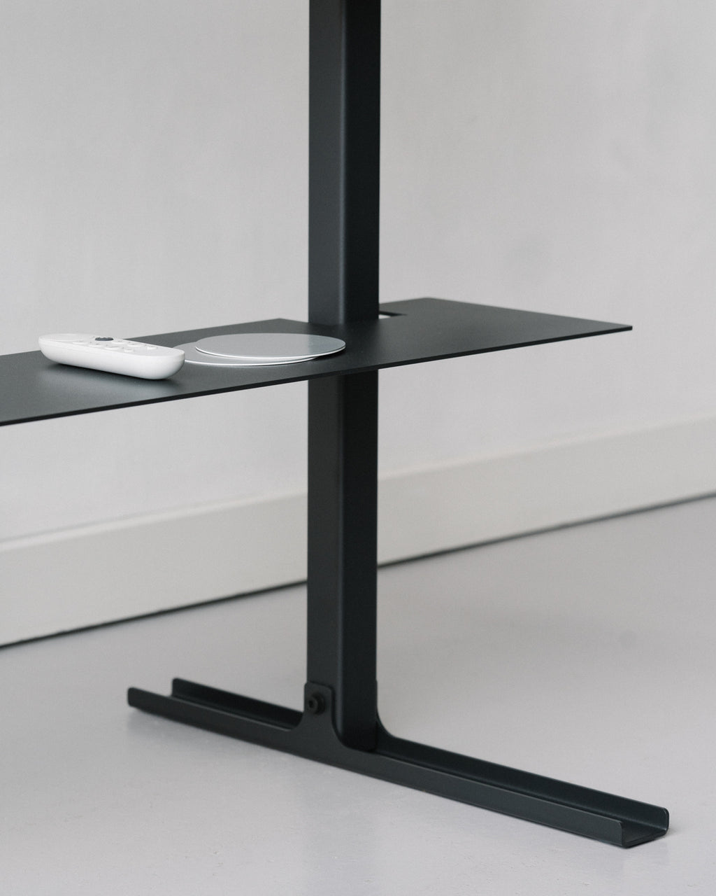 Pedestal Straight Tall Stand TV Stands 001 Charcoal